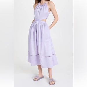 Something Navy Cut Out Midi Dress Small Purple $185